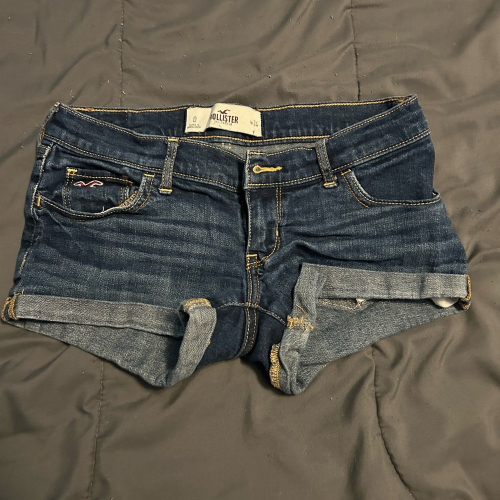 Hollister Women's Dark Blue Jean Shorts